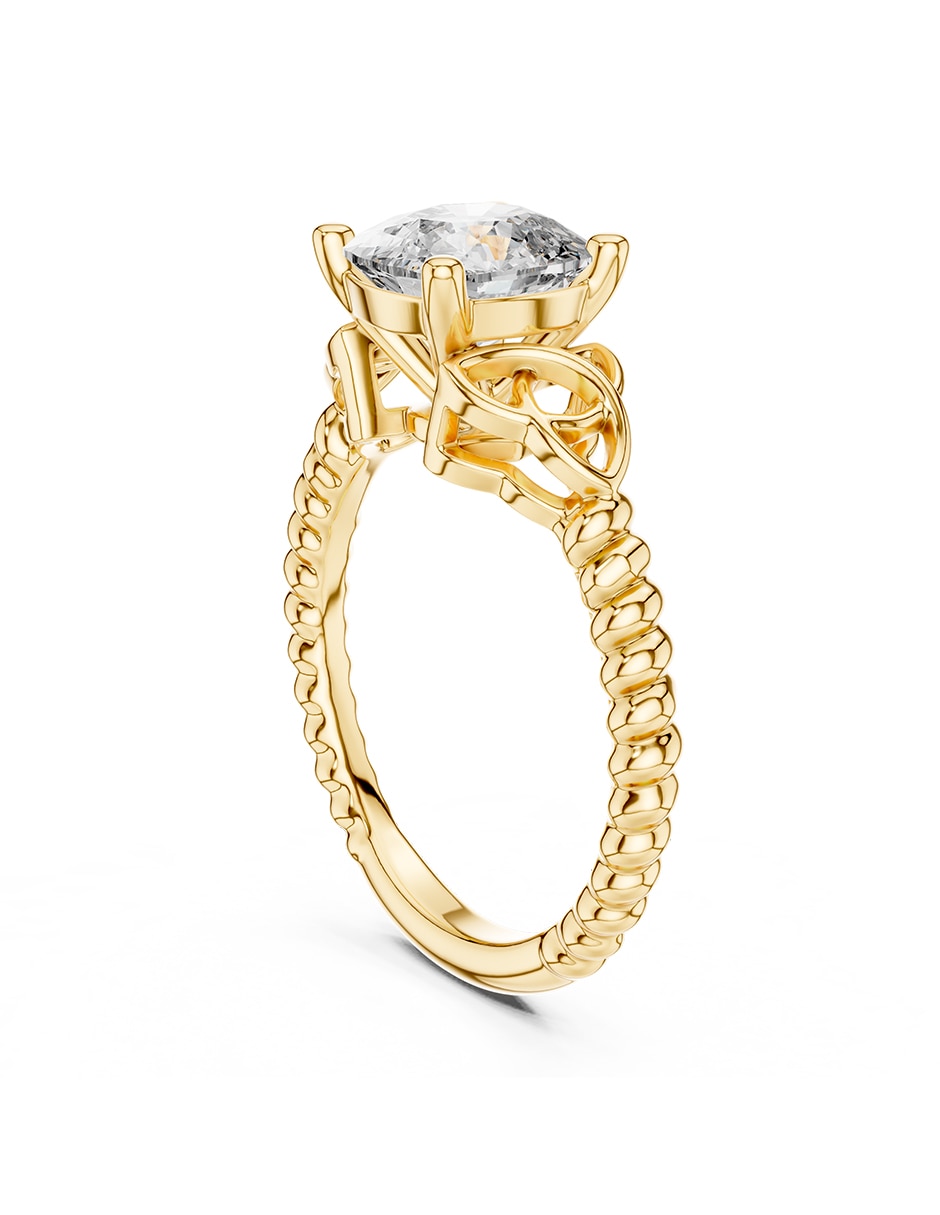 Anillo de compromiso de oro 14 K Amore Mio zirconia cœbica