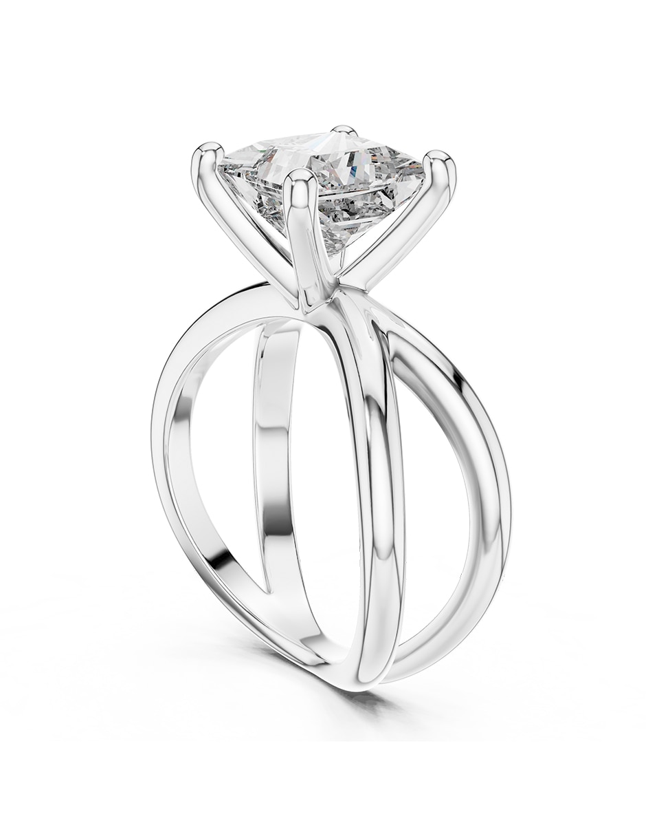 Anillo de compromiso de oro 14 k zirconia cúbica 3