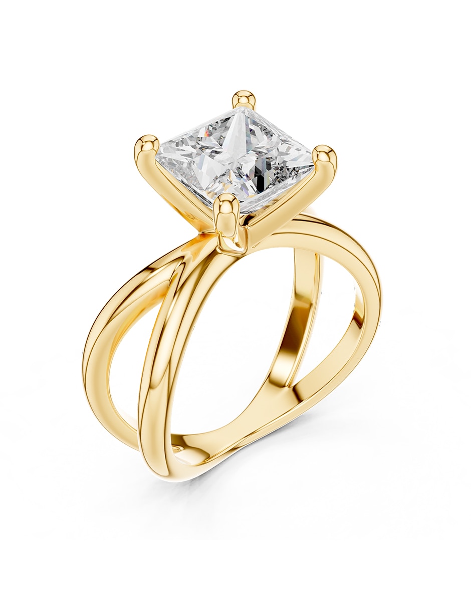 Anillo de compromiso de oro 9 k Amore Mio zirconia cúbica