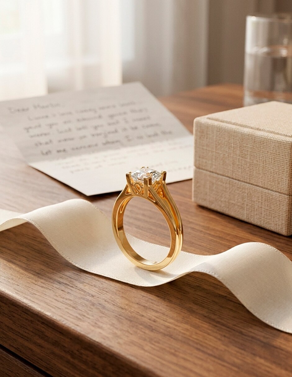 Anillo de compromiso de oro 14 k Amore Mio