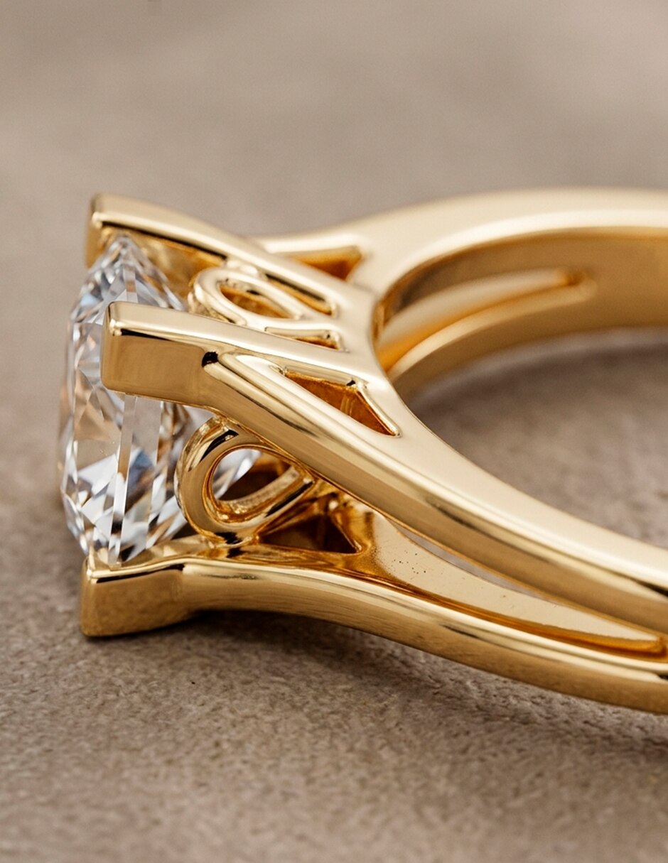 Anillo de compromiso de oro 14 k 9