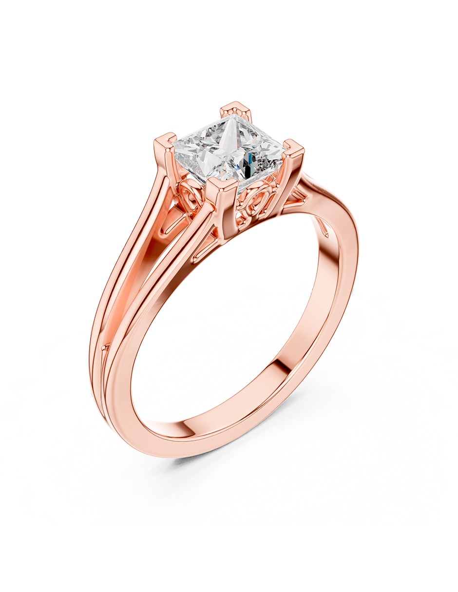 Anillo de compromiso de oro 14 k 2