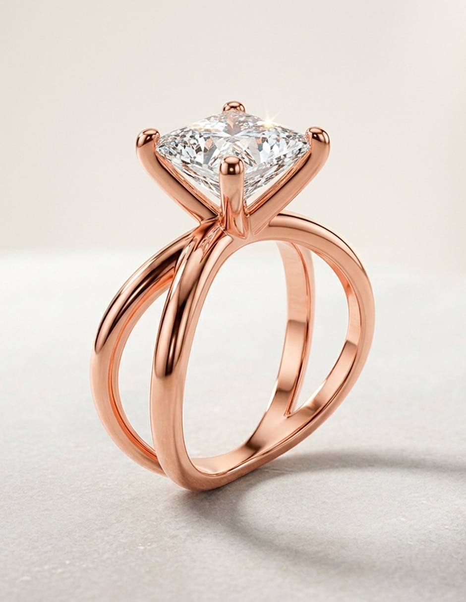 Anillo de compromiso de oro 14 k 7