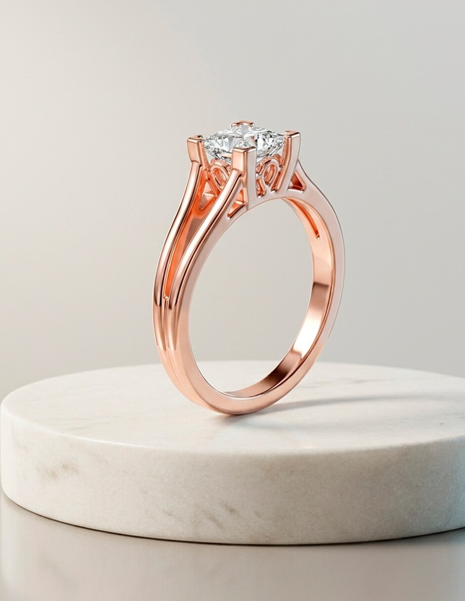 Anillo de compromiso de oro 18 k 6