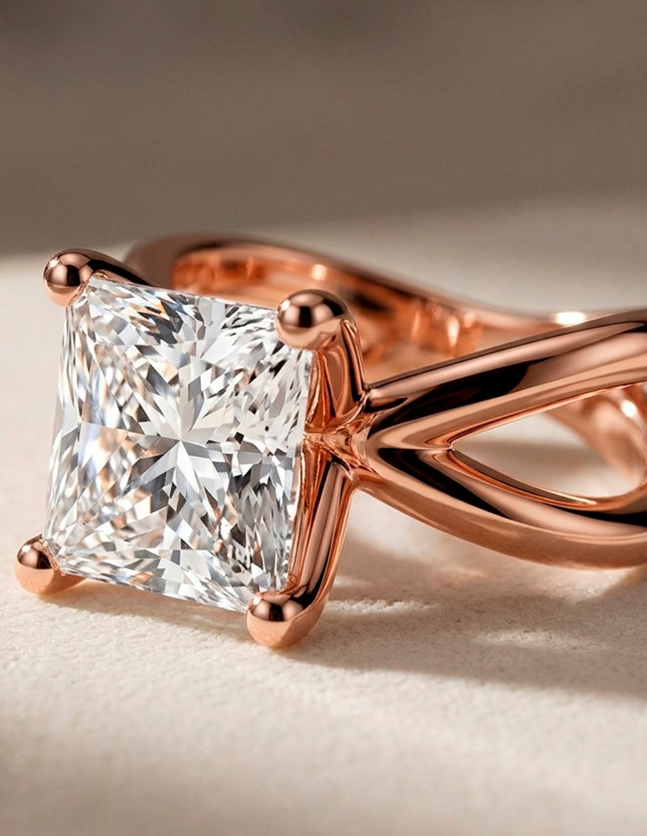 Anillo de compromiso de oro 9 k 7