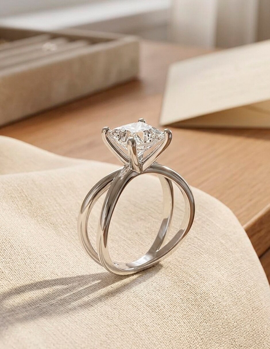 Anillo de compromiso de oro 9 k 9