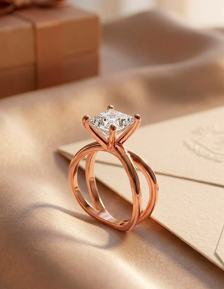 Anillo de compromiso de oro 18 k 8