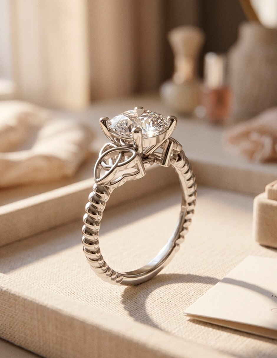 Anillo de compromiso de oro 9 k 9