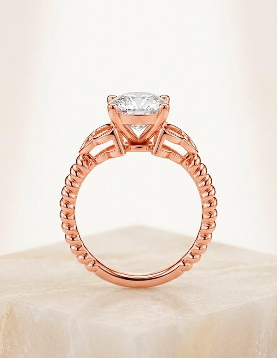 Anillo de compromiso de oro 14 k 6