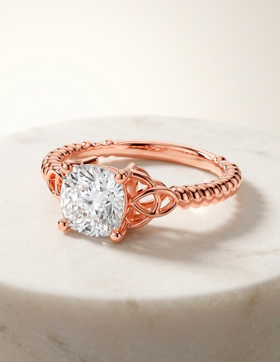 Anillo de compromiso de oro 14 k 8