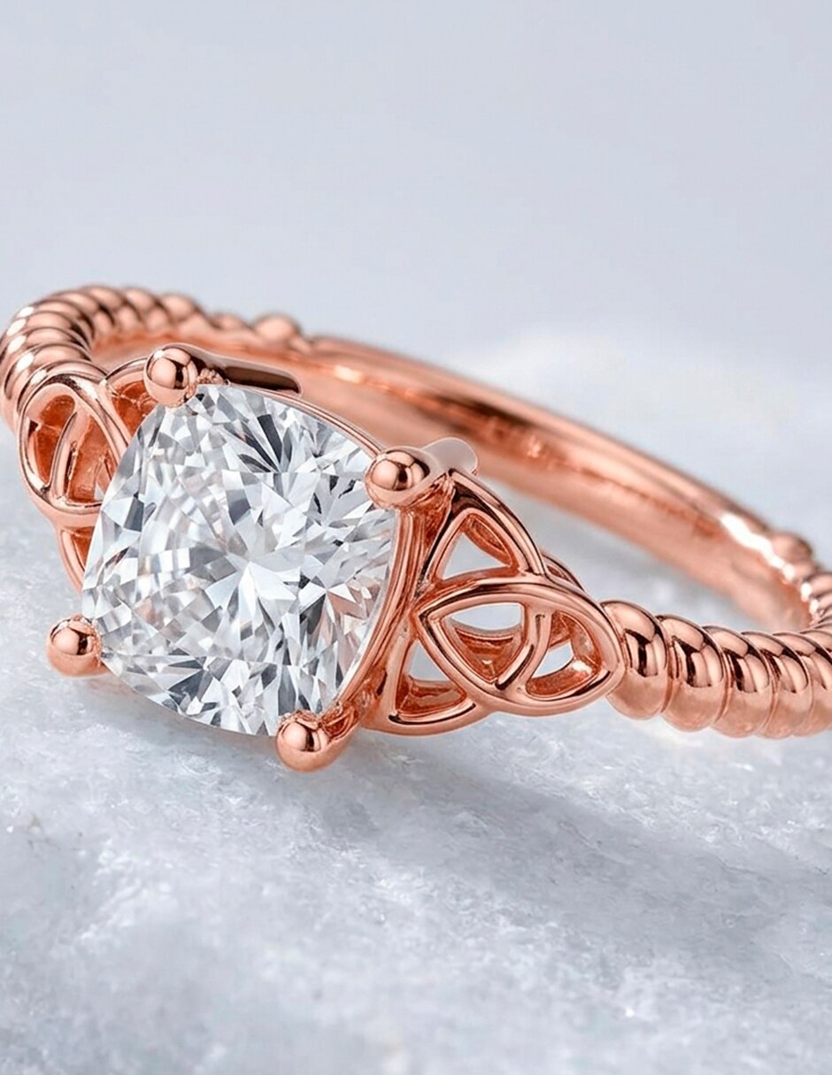 Anillo de compromiso de oro 14 k 9
