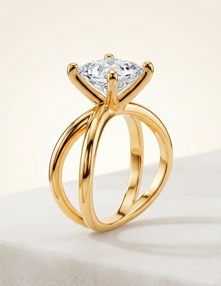 Anillo de compromiso de Oro 14 k Amore Mio! Diamante de laboratorio 7