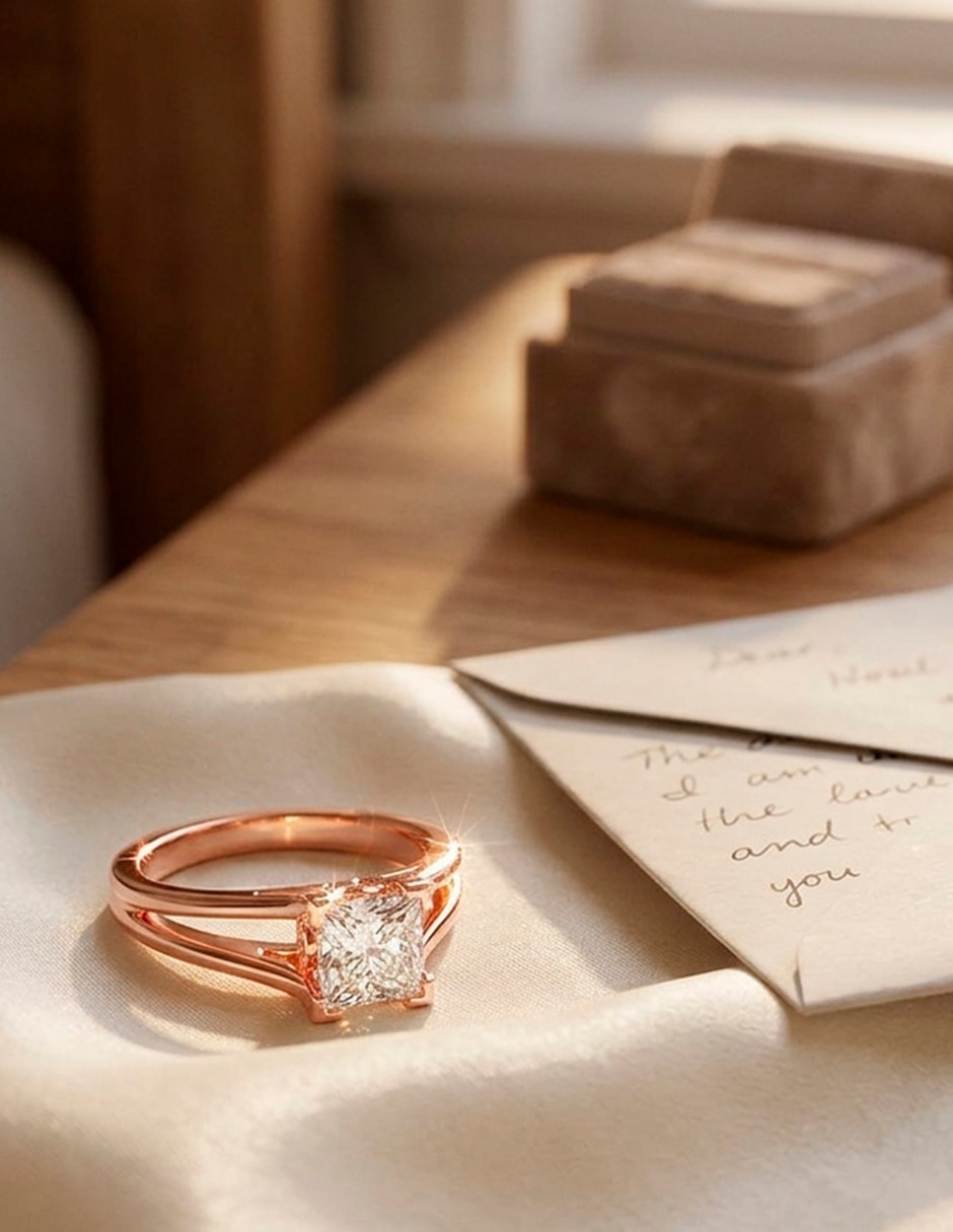 Anillo de compromiso de oro 18 k 8