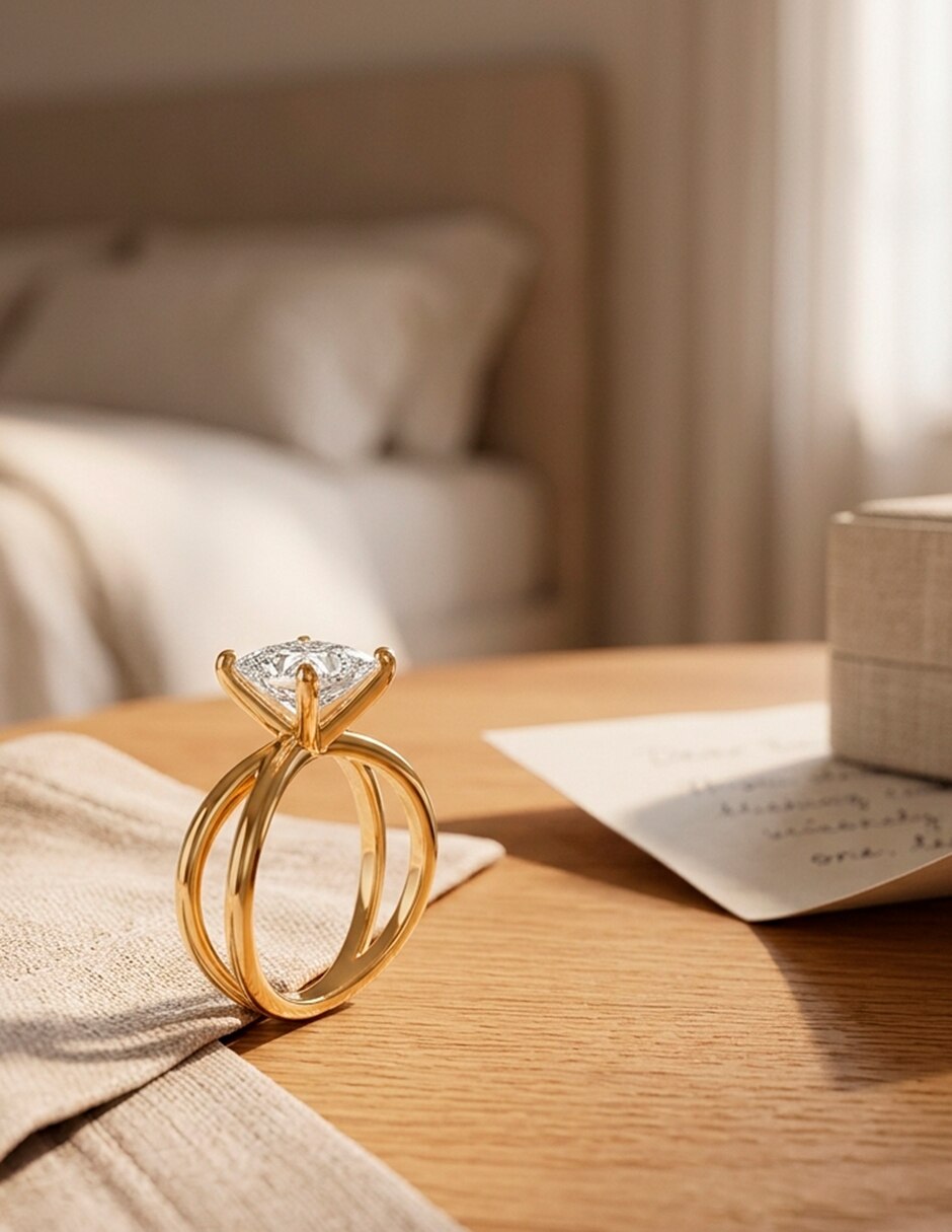 Anillo de compromiso de oro 9 k Amore Mio