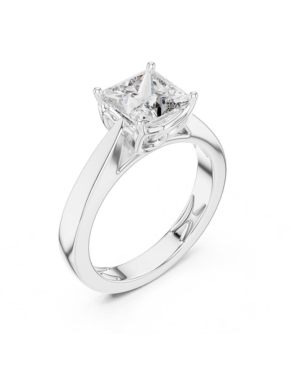 Anillo de compromiso de oro 9 K zirconia cúbica 2