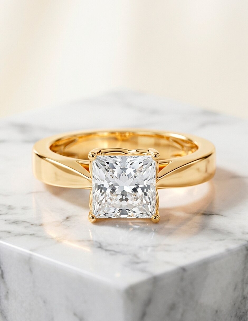 Anillo de compromiso de oro 9 k Amore Mio zirconia cúbica