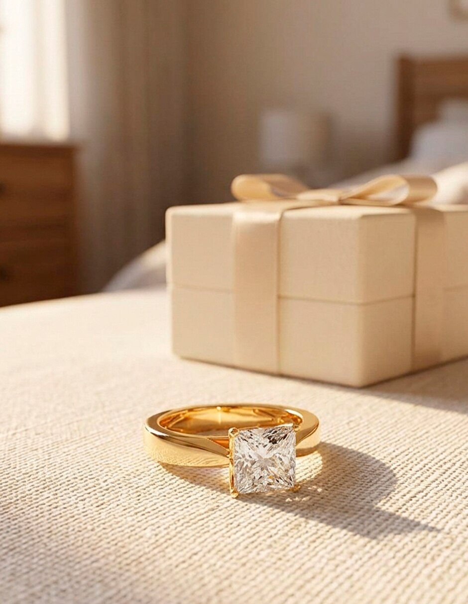 Anillo de compromiso de oro 9 k Amore Mio zirconia cúbica