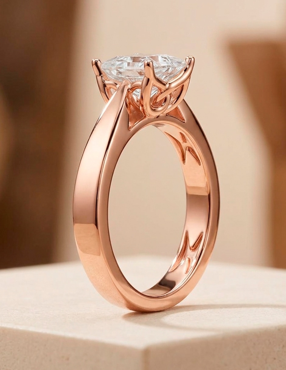 Anillo de compromiso de oro 14 k 9
