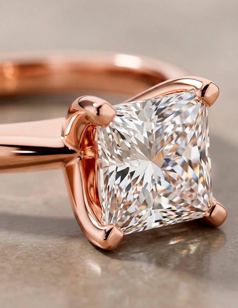 Anillo de compromiso de oro 18 k zirconia cúbica 9