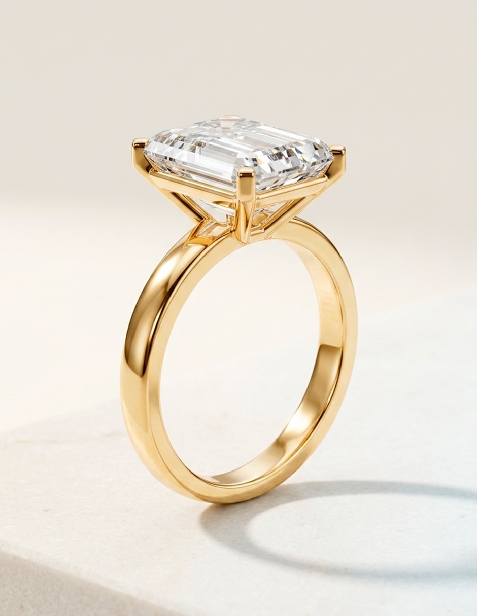 Anillo de compromiso de oro 14 k zirconia cúbica 6
