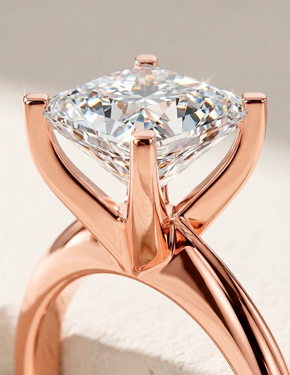 Anillo de compromiso de oro 14 k 9