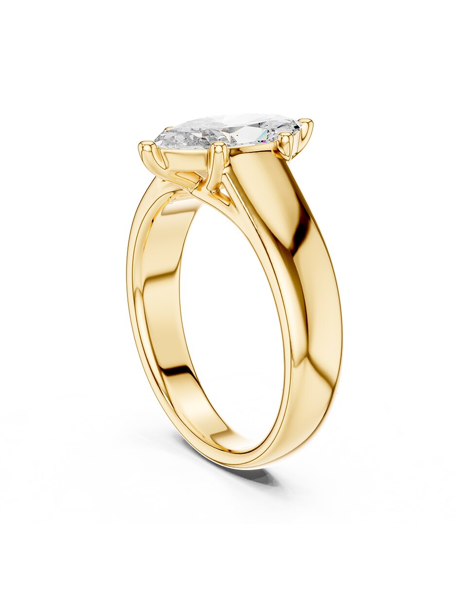 Anillo de compromiso de oro 14 k 3