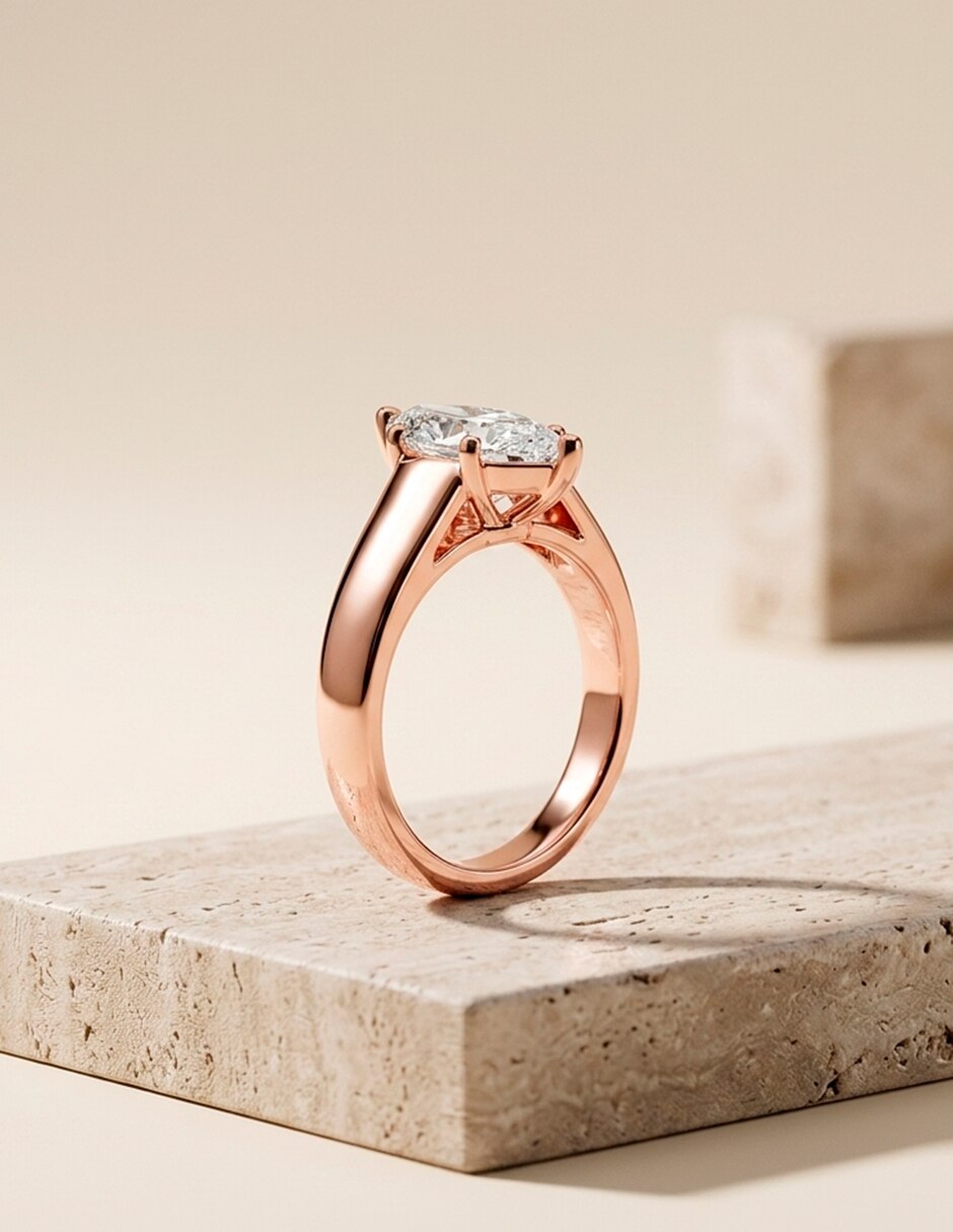 Anillo de compromiso de oro 14 k 7