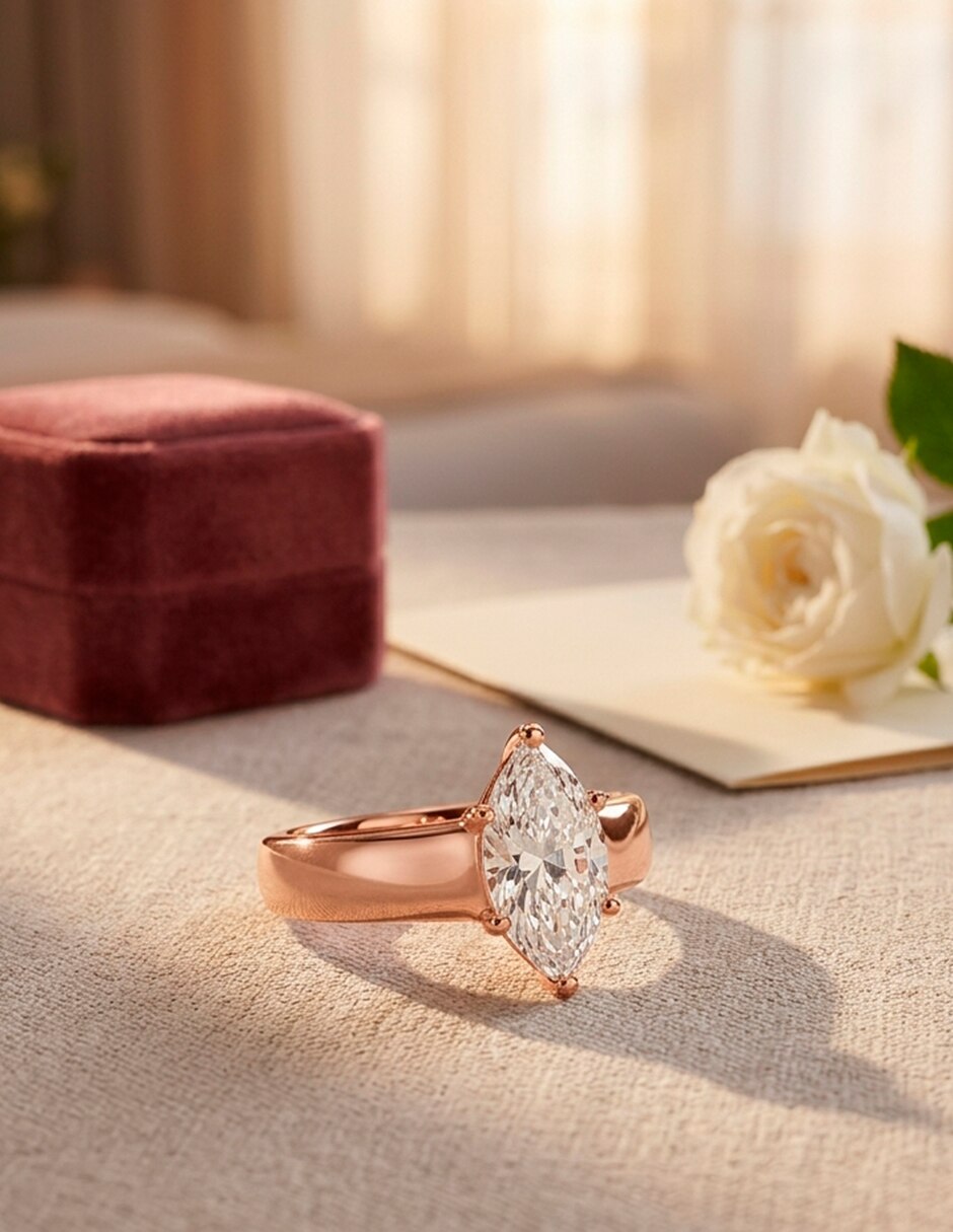 Anillo de compromiso de oro 14 k 8