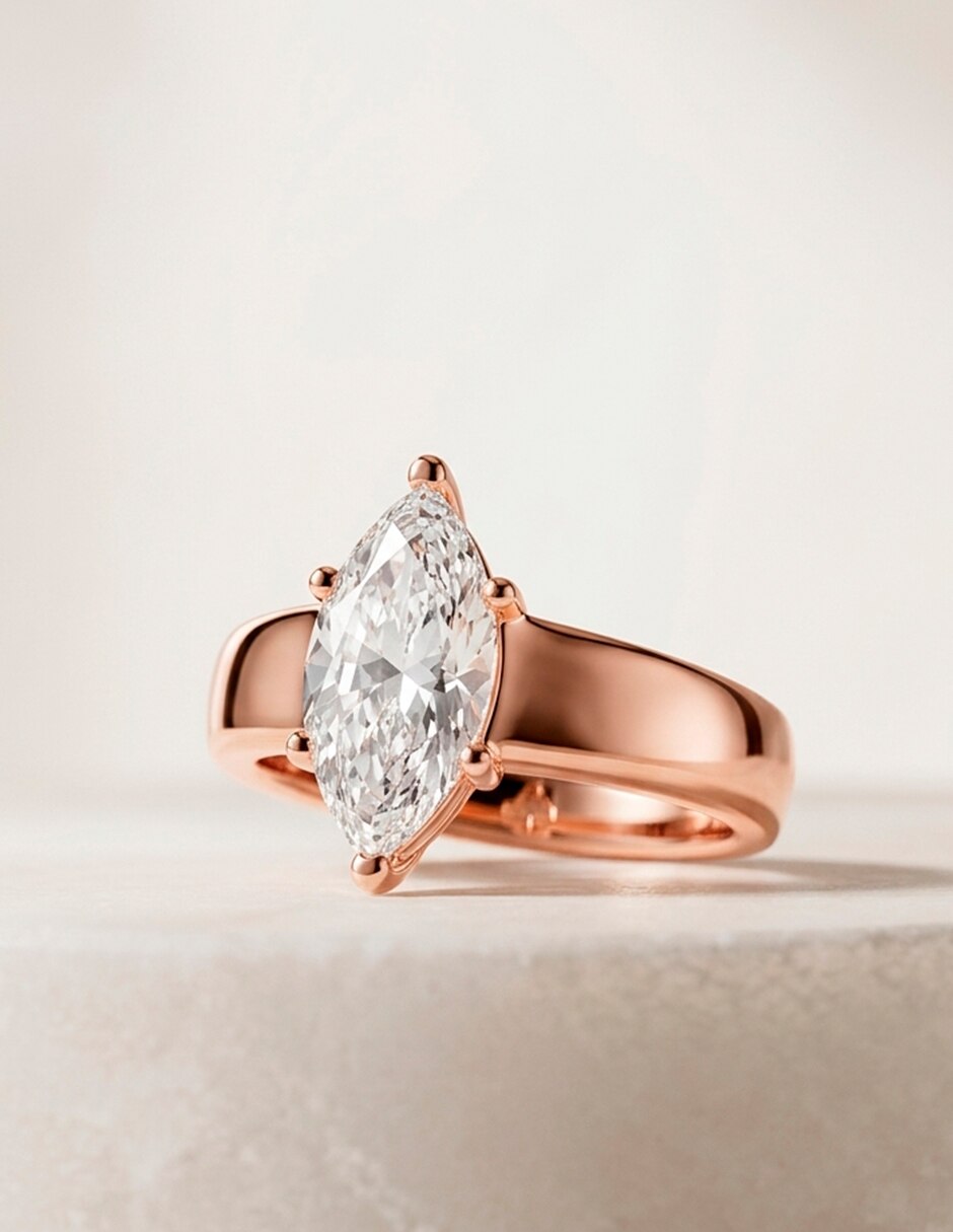 Anillo de compromiso de oro 14 k 9