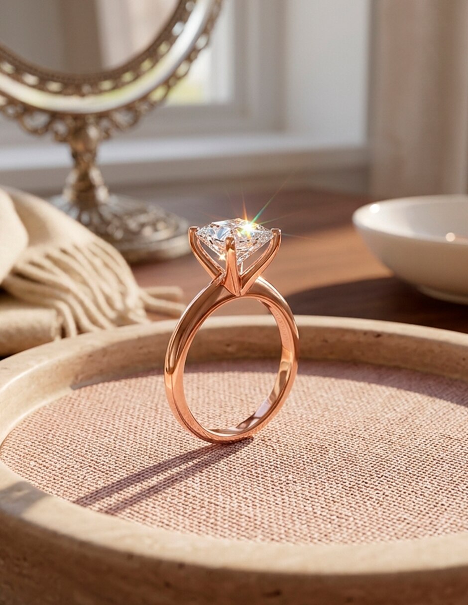 Anillo de compromiso de oro 14 k 7