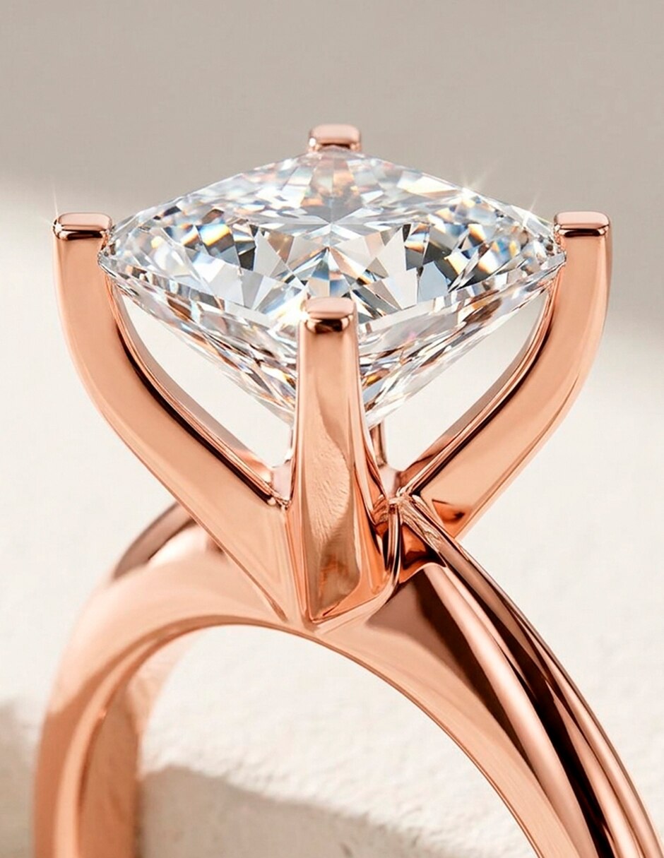 Anillo de compromiso de oro 14 k 9