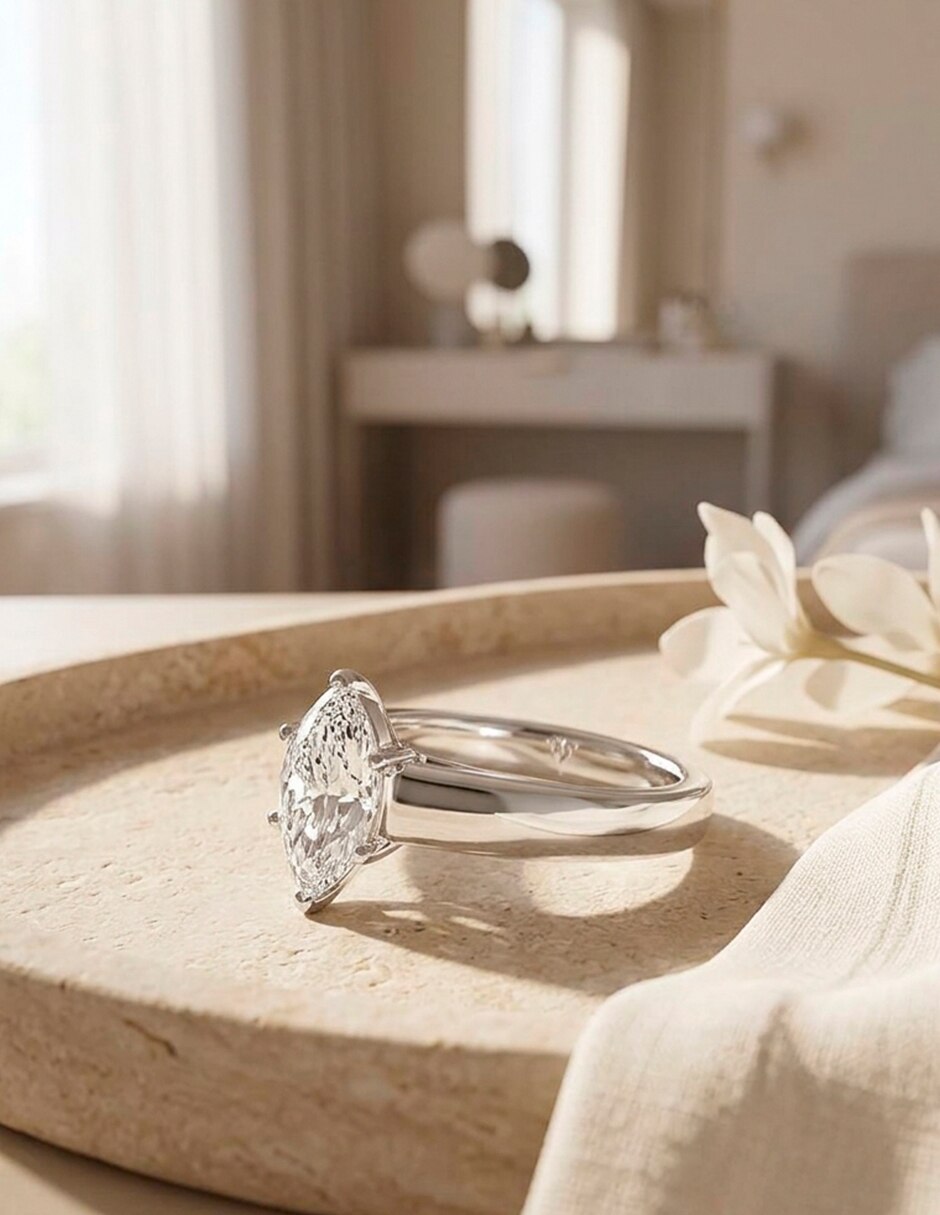 Anillo de compromiso de oro 14 k 7