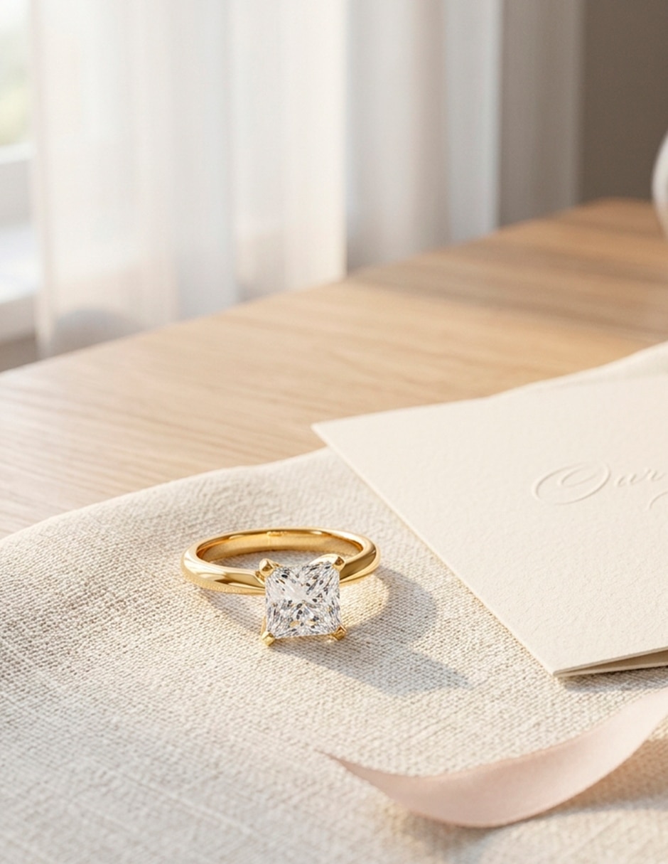 Anillo de compromiso de oro 14 k Amore Mio