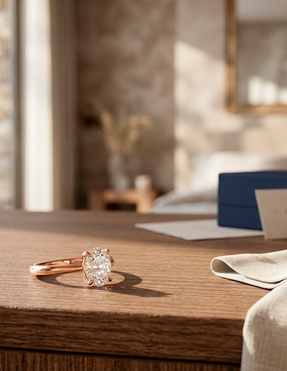 Anillo de compromiso de oro 14 k 9