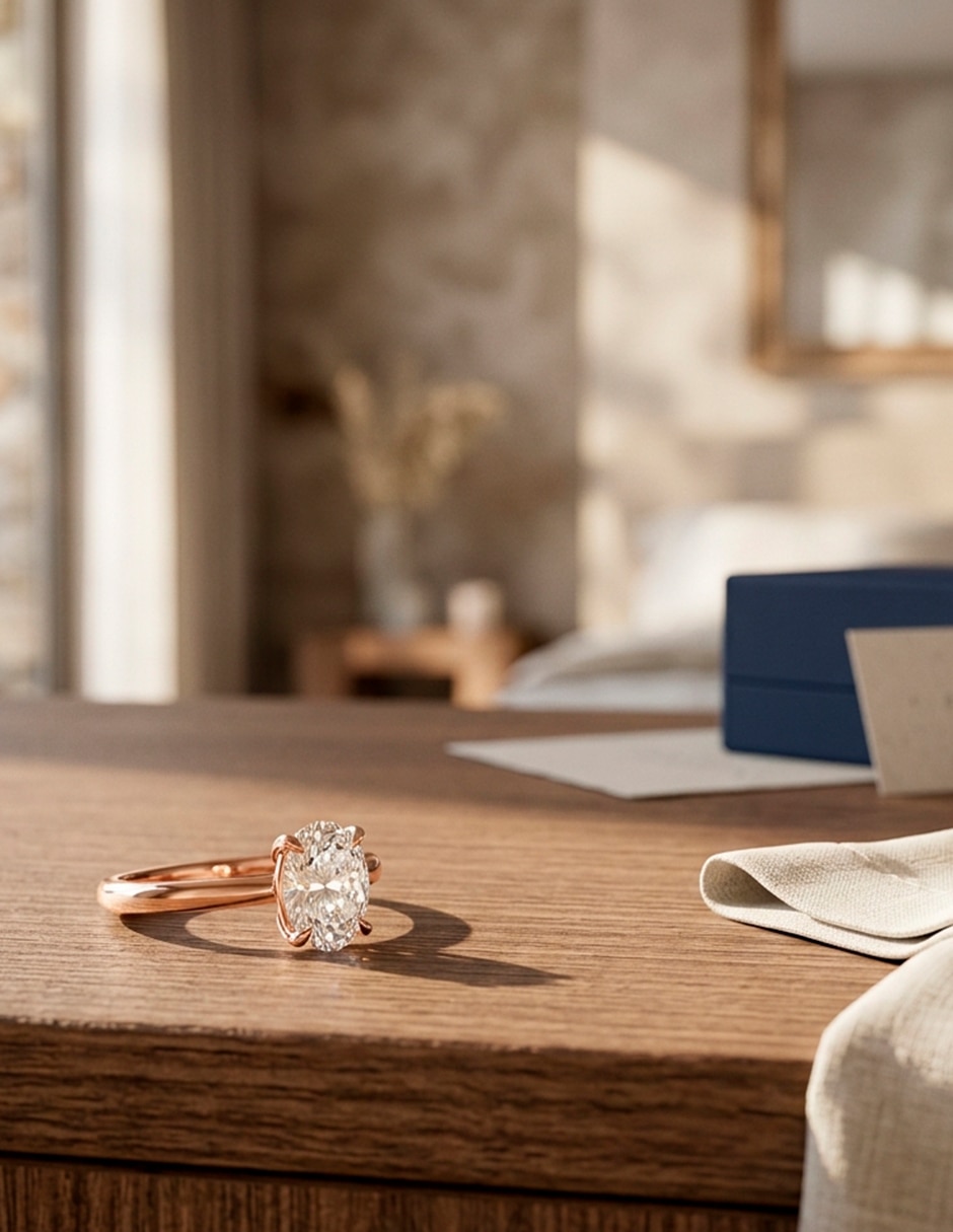 Anillo de compromiso de oro 18 k 6