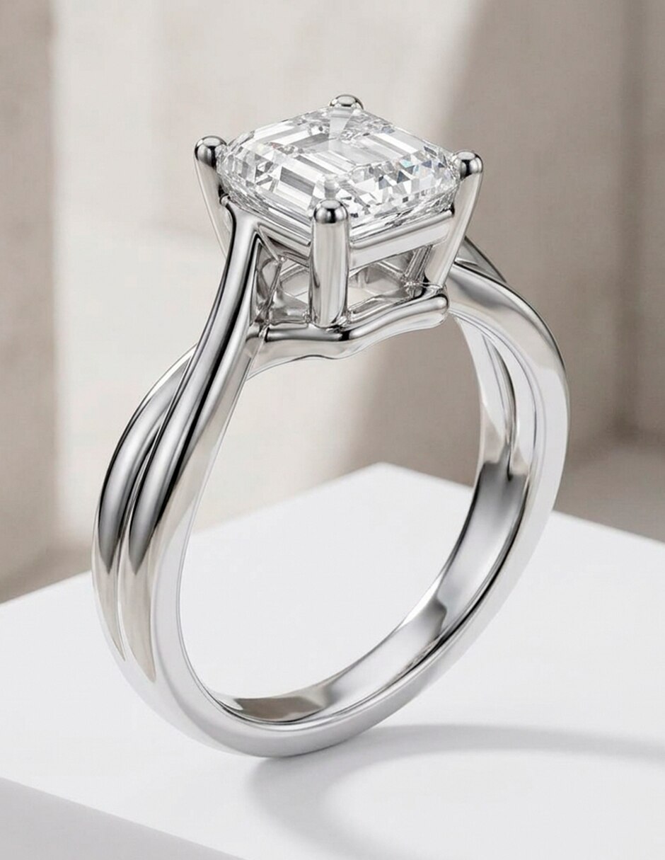 Anillo de compromiso de oro 9 k zirconia cúbica 6