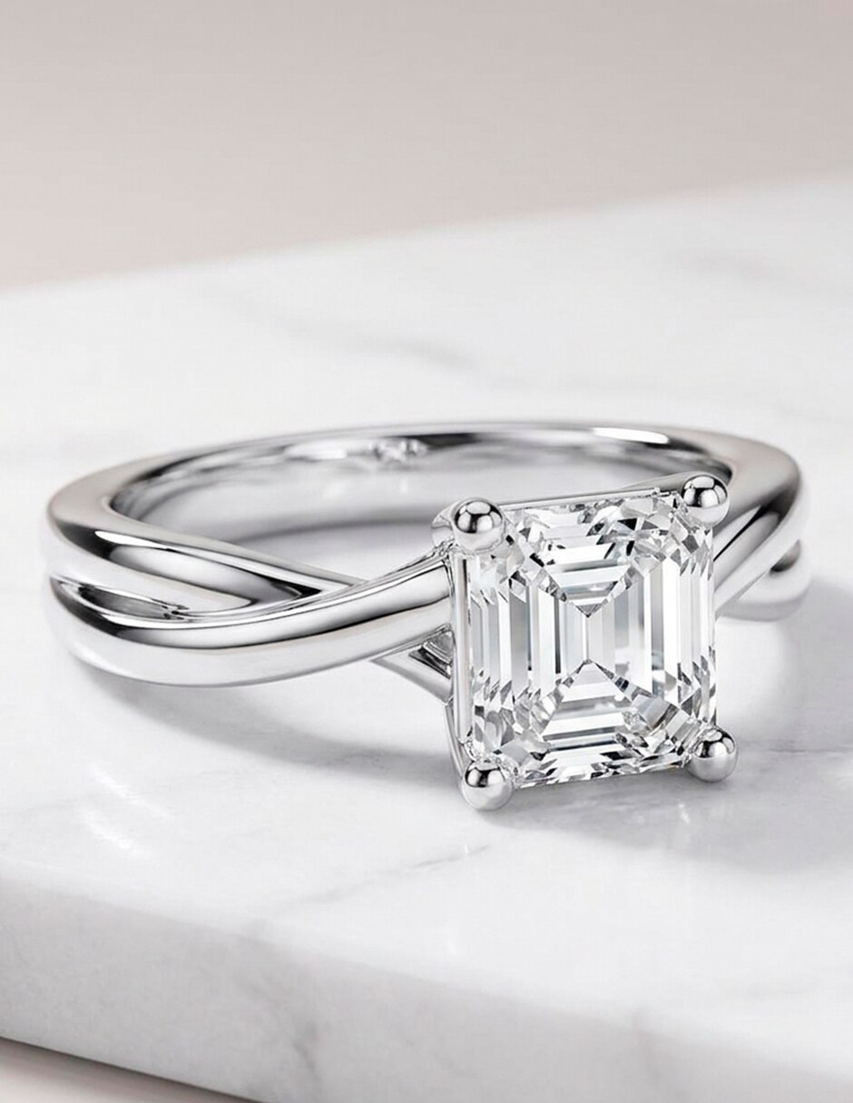Anillo de compromiso de oro 9 k zirconia cúbica 8
