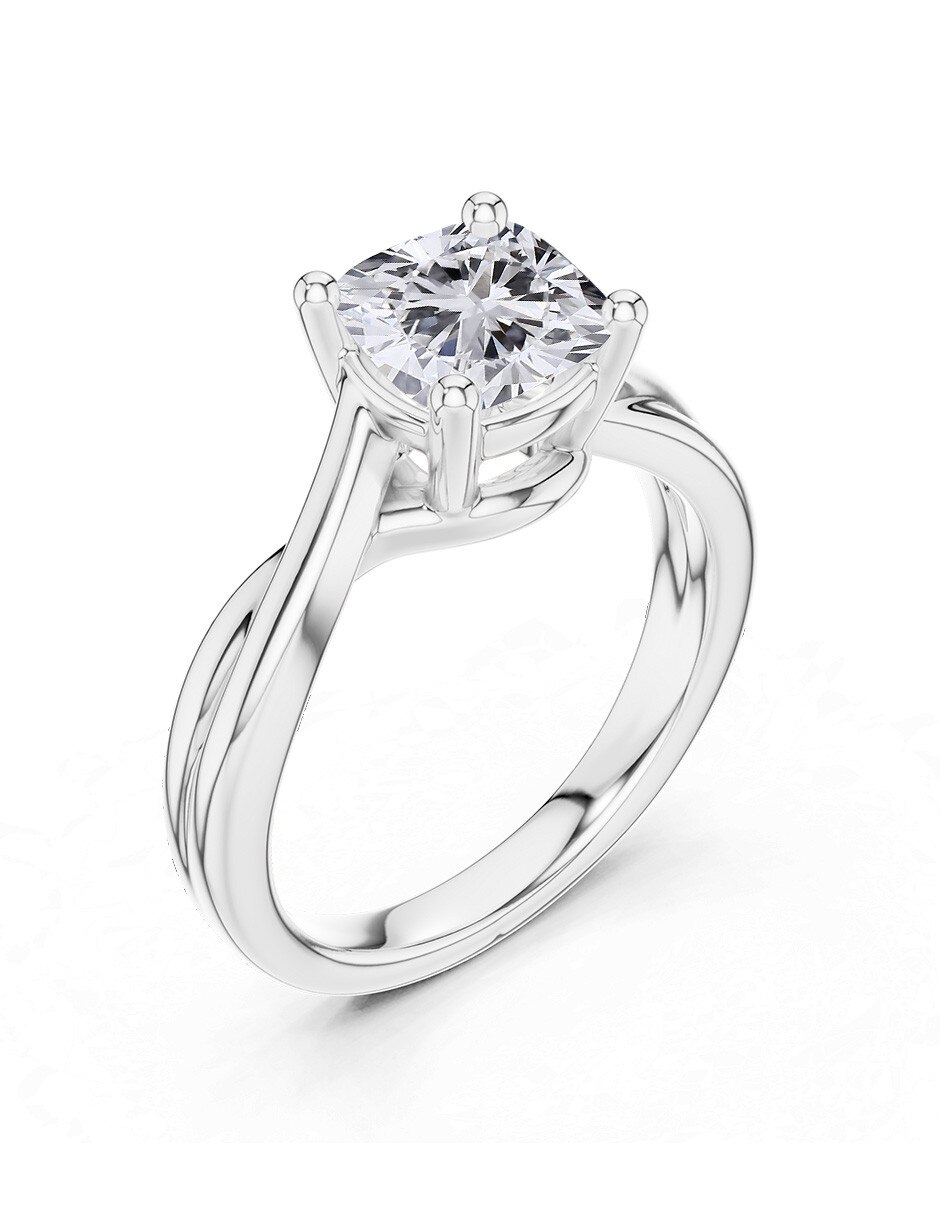 Anillo de compromiso de Oro 9 K Zirconia cúbica 5