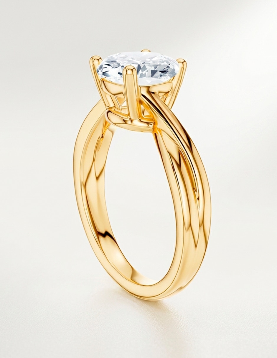 Anillo de compromiso de oro 9 k Amore Mio zirconia cúbica