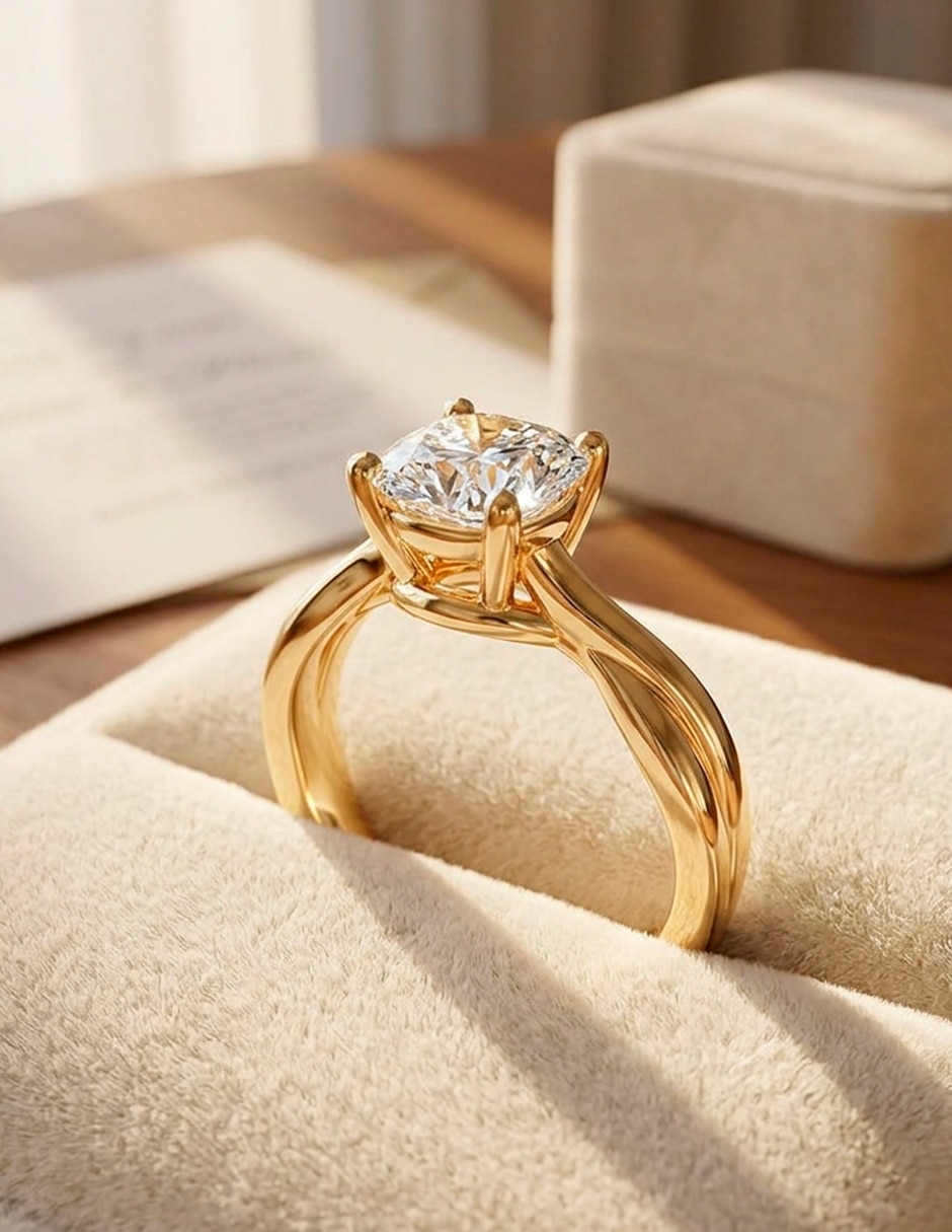 Anillo de compromiso de oro 18 k Amore Mio zirconia cúbica