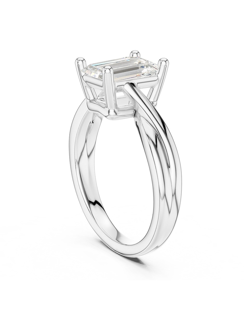 Anillo de compromiso de Oro 9 K Zirconia cúbica 4