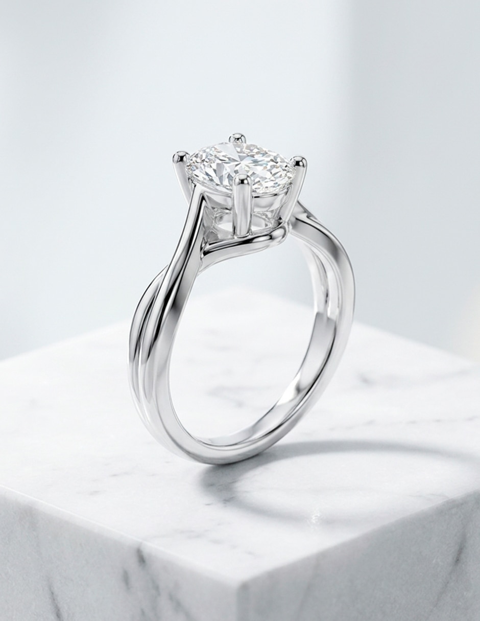 Anillo de compromiso de Oro 9 K Zirconia cúbica 8