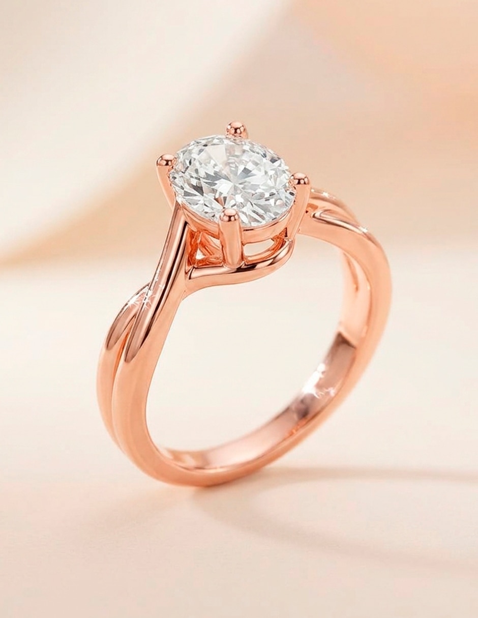 Anillo de compromiso de Oro 14 K Zirconia cúbica 9