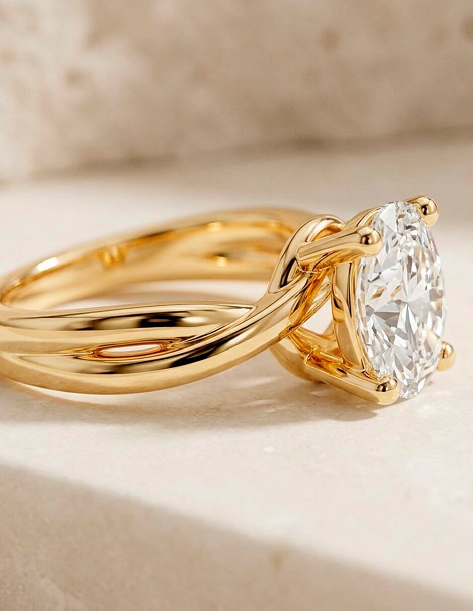 Anillo de compromiso de oro 9 k Amore Mio zirconia cúbica