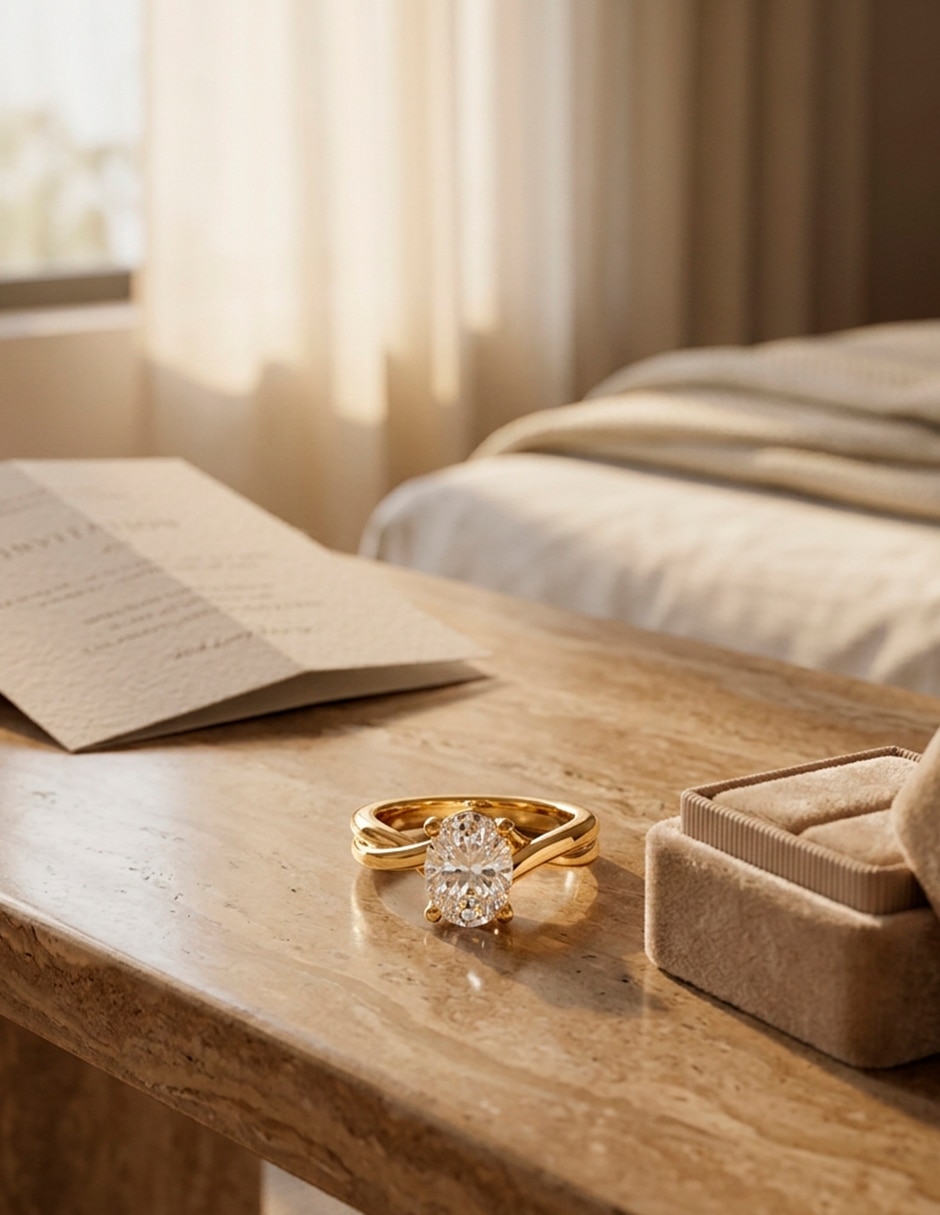 Anillo de compromiso de oro 9 k Amore Mio zirconia cúbica