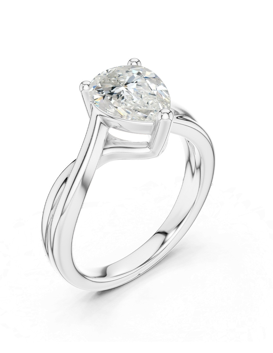 Anillo de compromiso de Oro 14 K Zirconia cúbica 2