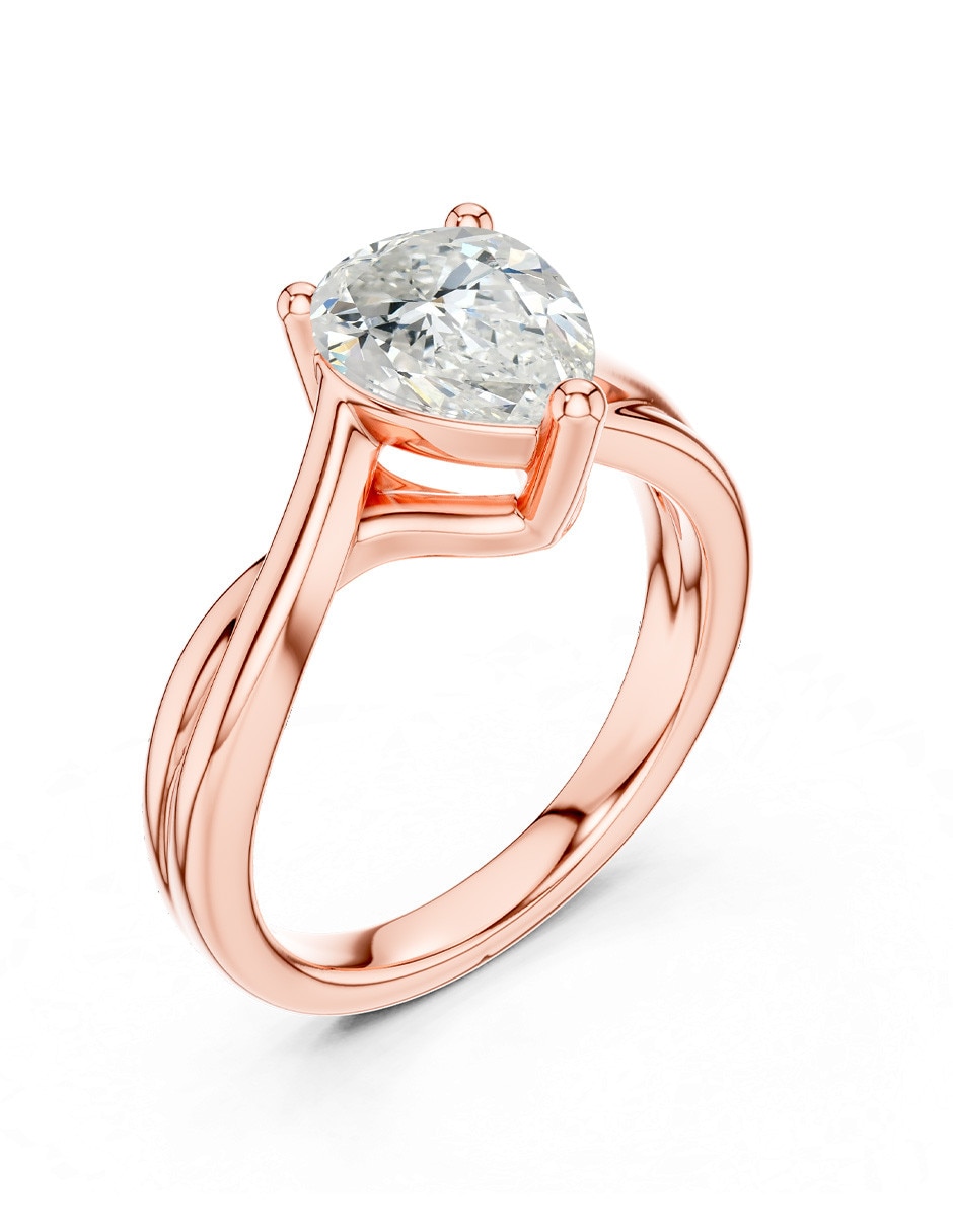 Anillo de compromiso de Oro 9 K Zirconia cúbica 2