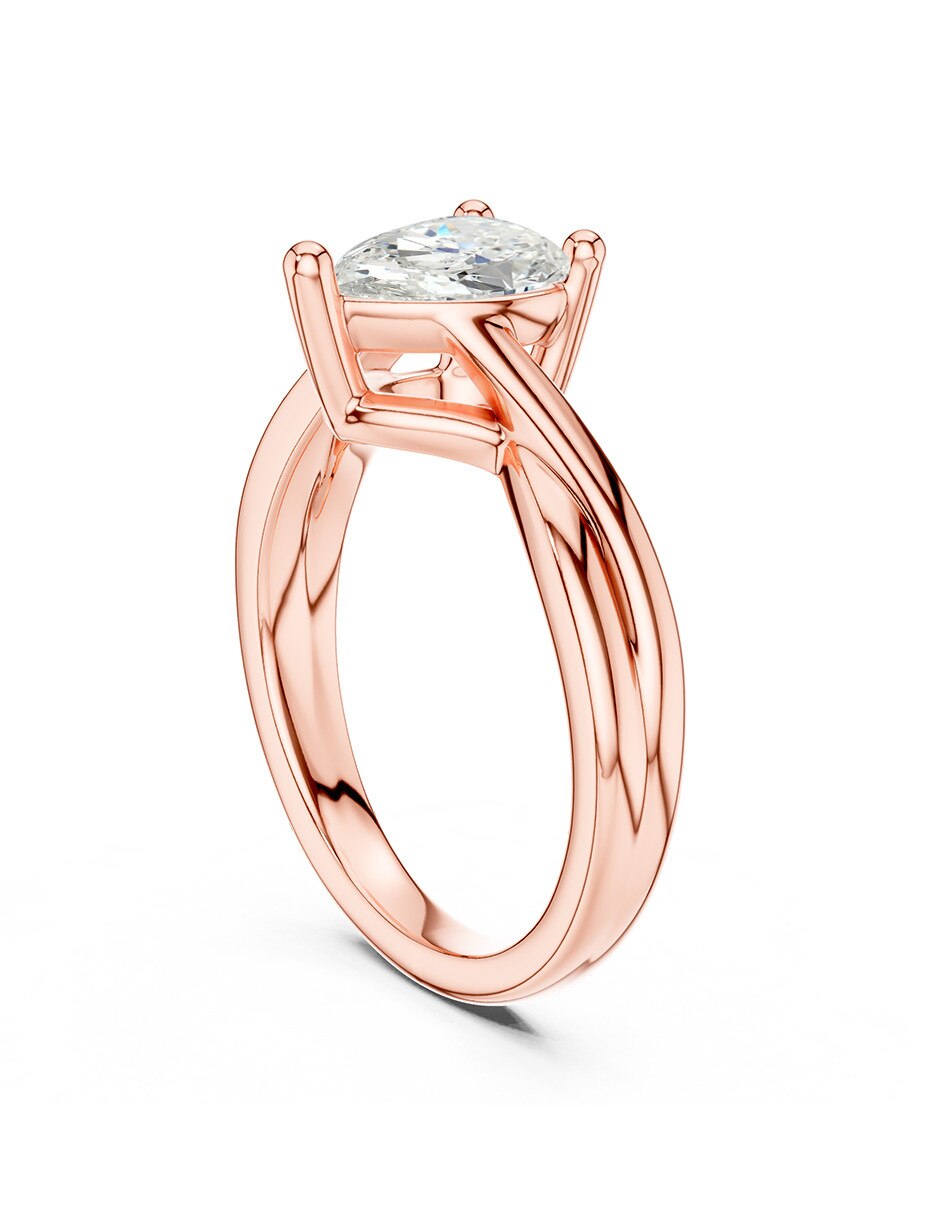 Anillo de compromiso de Oro 9 K Zirconia cúbica 3