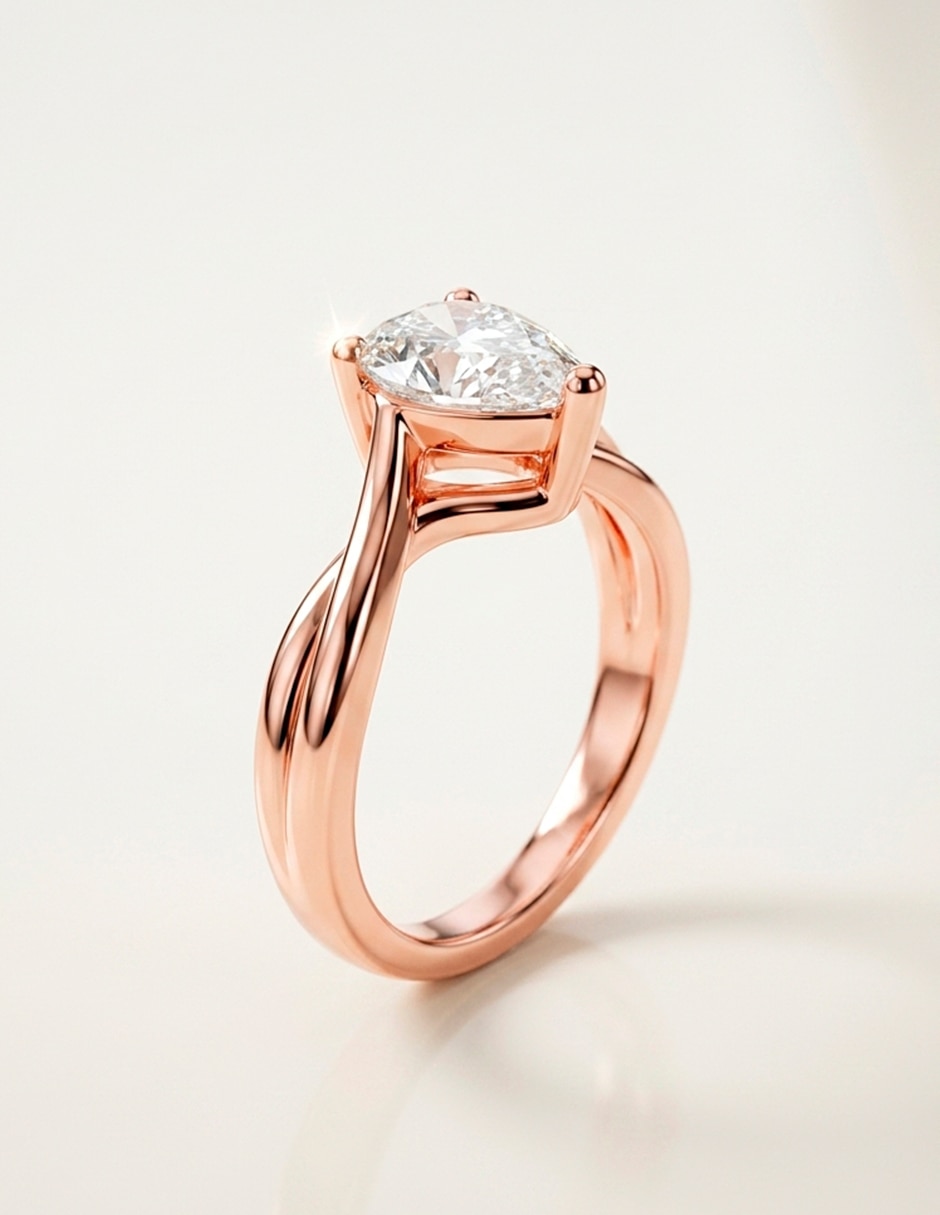 Anillo de compromiso de Oro 9 K Zirconia cúbica 6