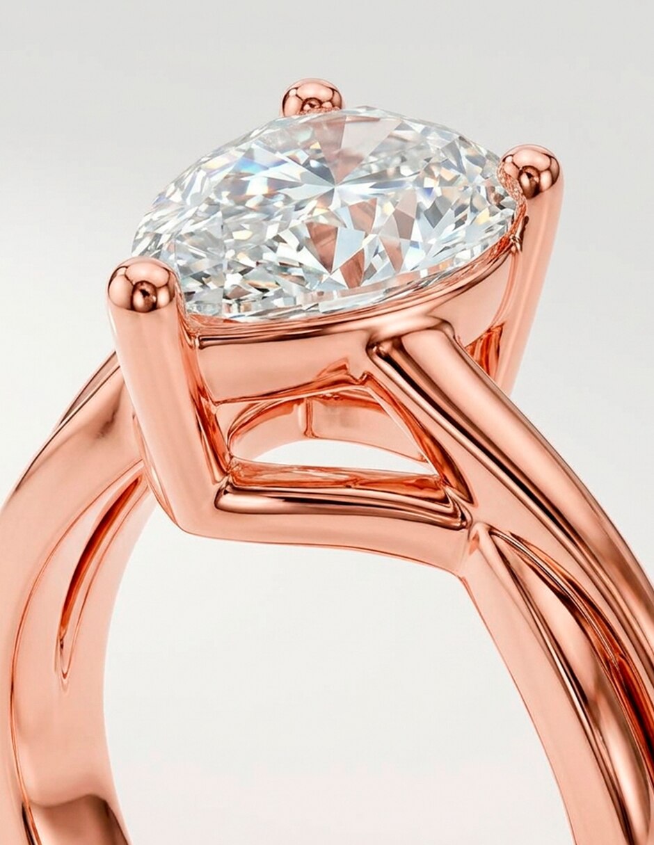 Anillo de compromiso de Oro 9 K Zirconia cúbica 8